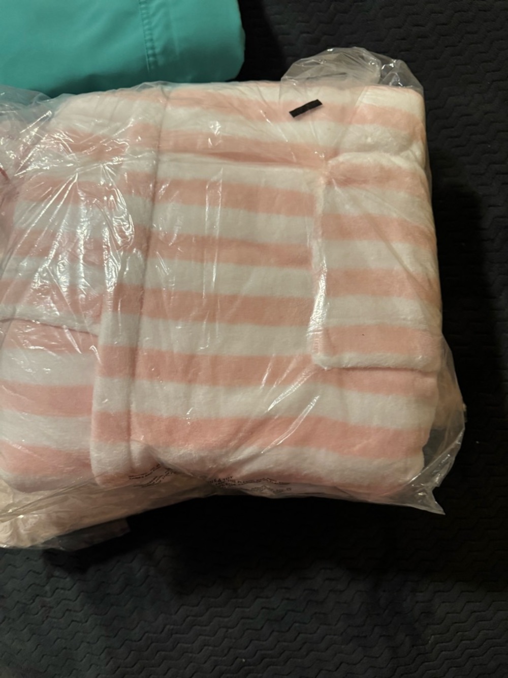 Victoria's Secret Pink and White Striped Plush Hooded Robe - Picture 3 of 3